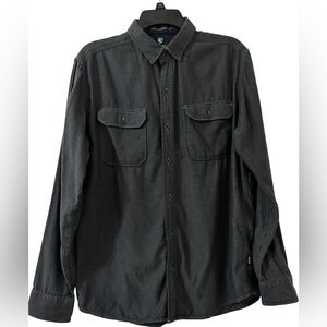 Kuhl Men's M Long Sleeve Button Up Shirt Black Outdoor Front Pockets